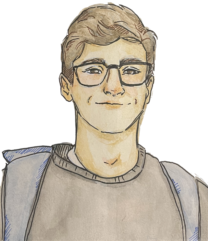 Illustrated portrait of Dominik Hinov